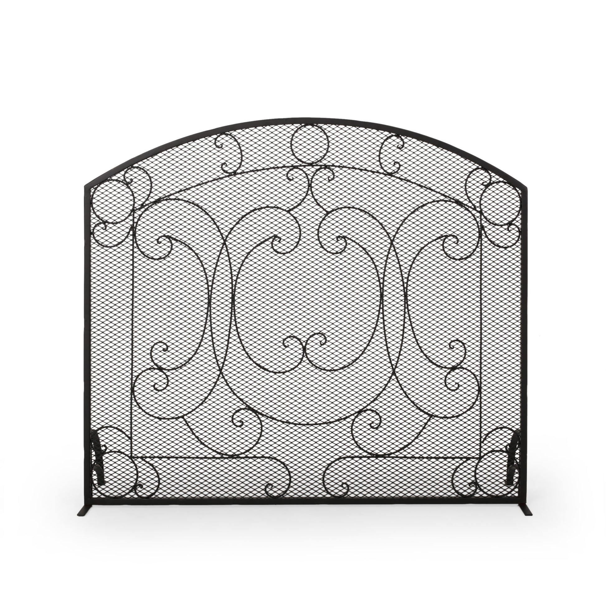 Fireplace Screen Black Iron