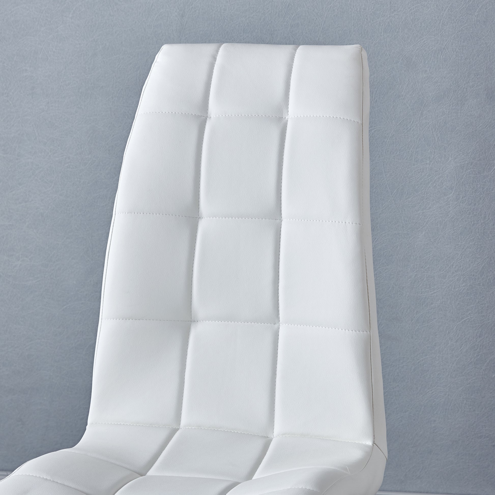 Modern Lattice Designdining Chair With Gold Metal Legs Set Of 4 Gold White Metal