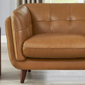 Solana Leather Loveseat Cognac Down Filling Genuine Leather