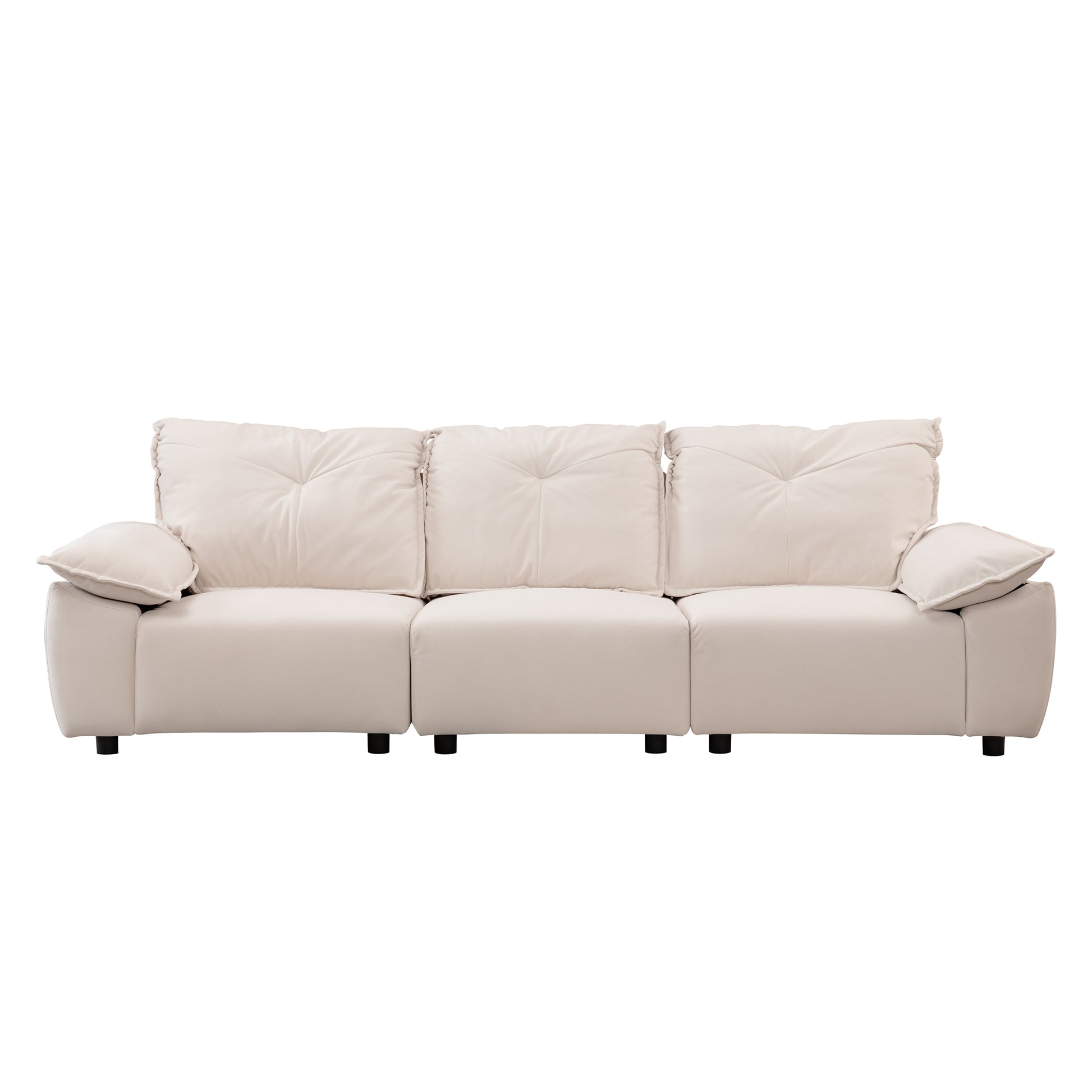 2239 Beige Fabric, Pillowcase Can Be Removed For Cleaning, Backrest Can Also Be Removed, Convenient And Easy To Take Care Of It. Beige Fabric 3 Seat