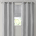 Basketweave Room Darkening Curtain Panel Pair 2 Pcs Window Panels Grey Polyester