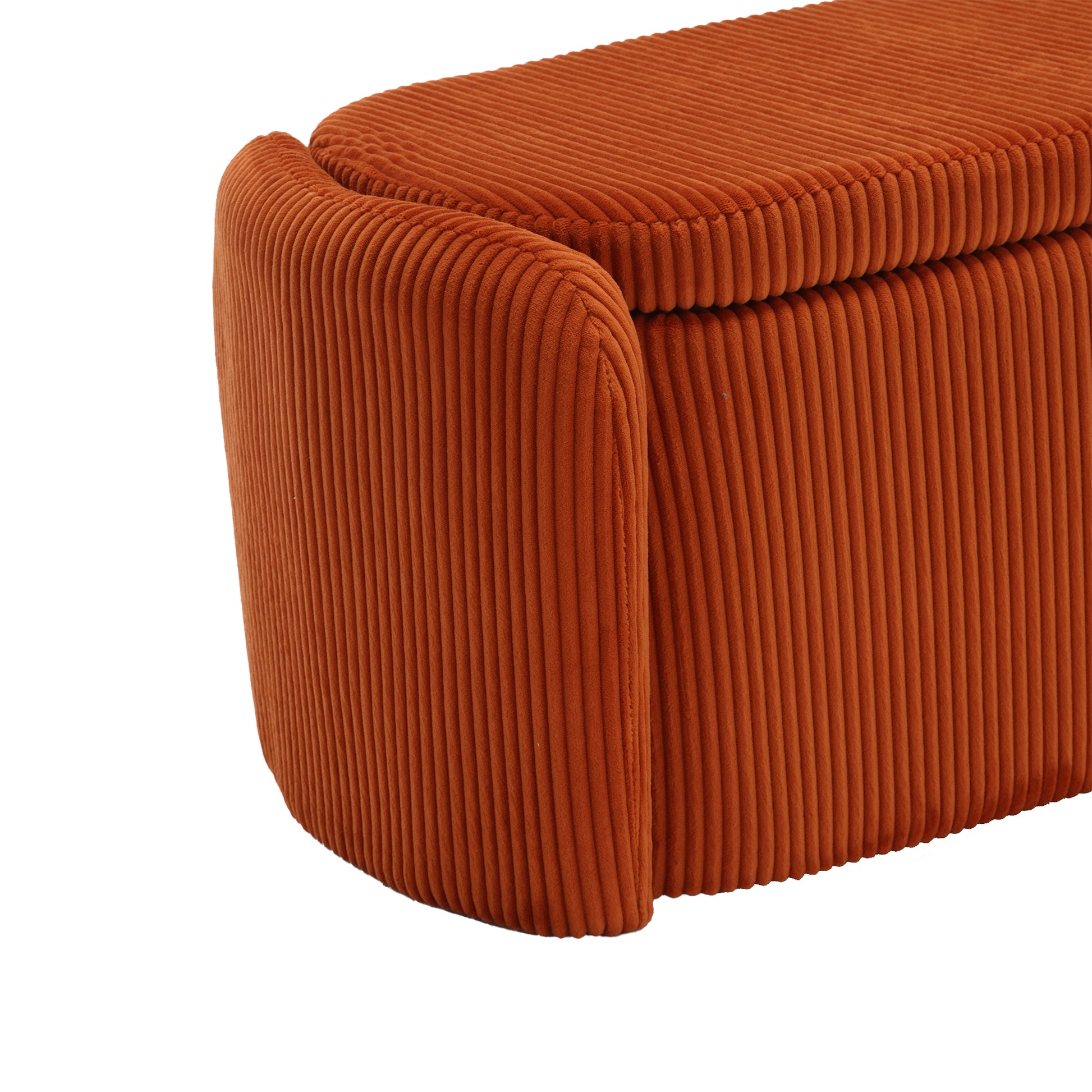 Coolmore Storage Ottoman,Bedroom End Bench,Upholstered Fabric Storage Ottoman With Safety Hinge, Entryway Padded Footstool, Ottoman Bench For Living Room & Bedroom Orange Orange Foam Velvet