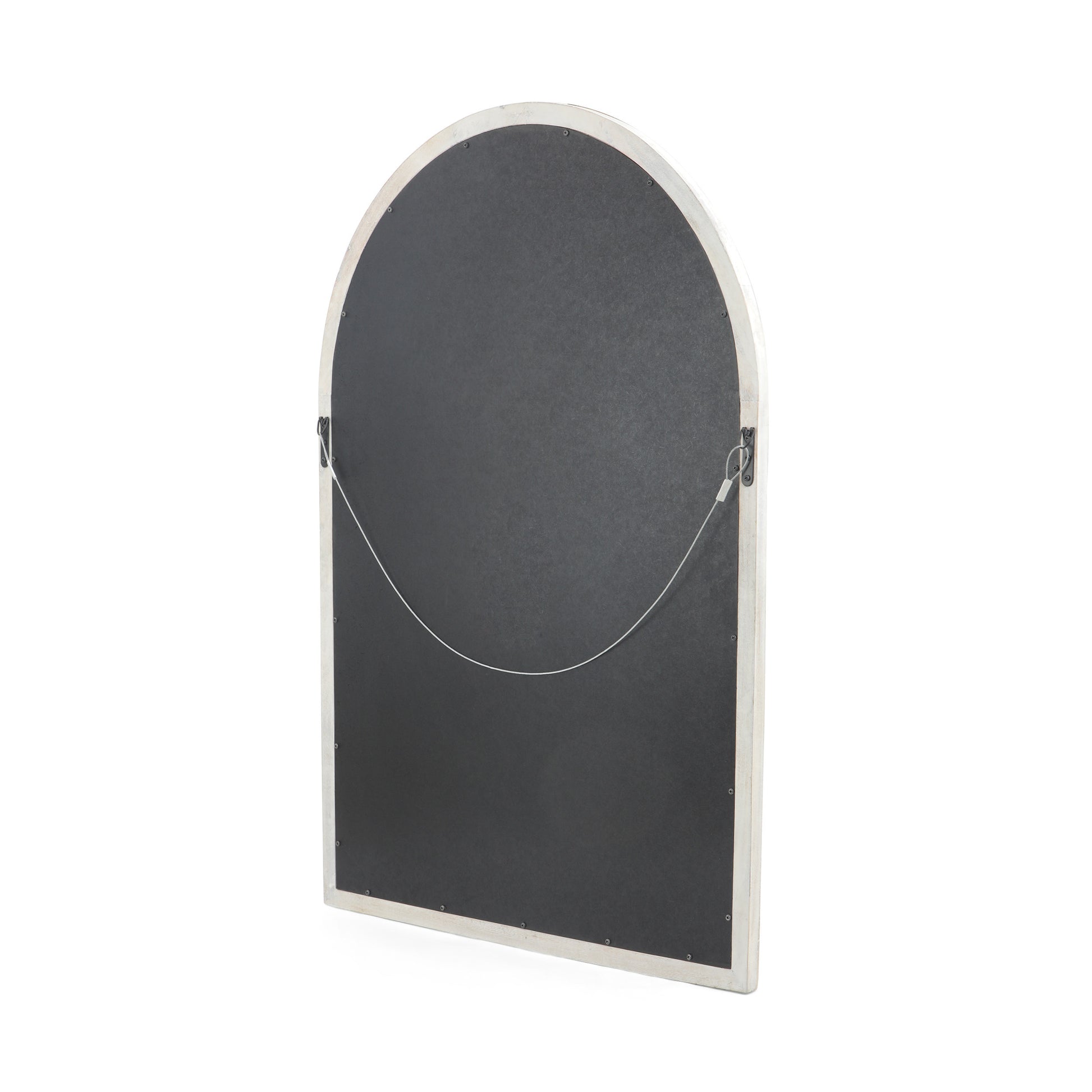 Arch Window Mirror White Wood