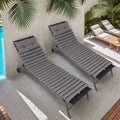 2Pcs Set Outdoor Lounge Chair Cushion Replacement Patio Funiture Seat Cushion Chaise Lounge Cushion Grey No Lounge Grey 2 Person Seating Group Polyester