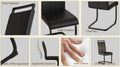 Modern Dining Chairs,Pu Faux Leather High Back Upholstered Side Chair With C Shaped Tube. Black Metal Legs For Dining Room Kitchen Vanity Patio Club Guest Office Chair Set Of 4 Black Pu Black Foam Pu