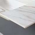 43 Inch Marble Vanity Top, Bathroom Vanity Top With Undermount Rectangular Middle Sink And 4