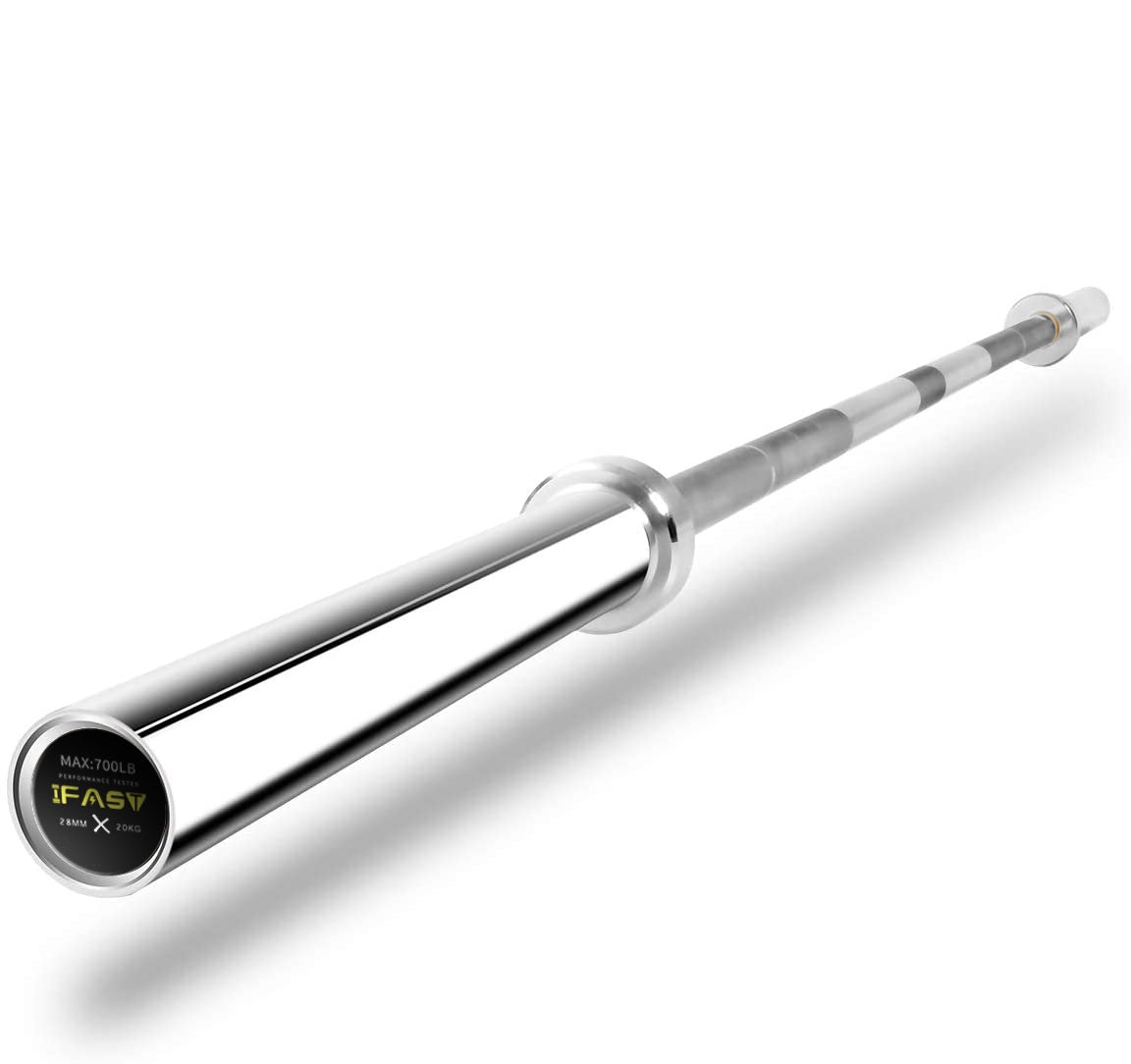 Barbell Bar For 2" Olympic Plates, Home Gym Weightlifting Bar 4Ft Solid Chrome Weight Bar 5Ft Fitness Training Curl Barbell 7.2Ft Indoor Fitness Silver Gym Body Building Stainless Steel