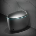 Unique Smart Toilet With Bidet Built In, Intelligent One Piece Toilet For Modern Bathroom, Auto Open Close Seat, Foot Sensor, Led Display,Night Light, Warm Water & Dryer,Grey Grey Bathroom Porcelain