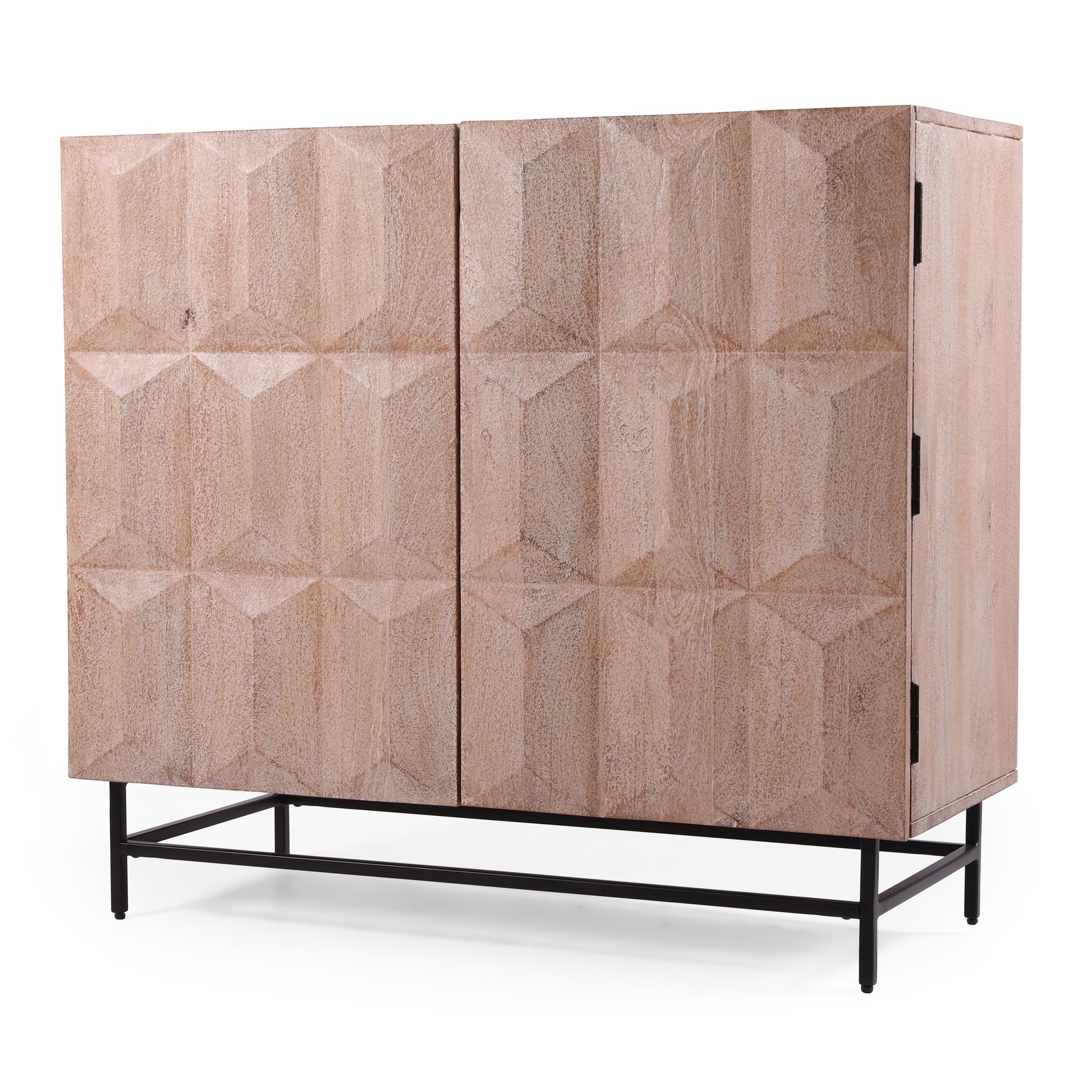 Geometry Cabinet White Wood