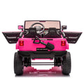 24V Two Seater Kids Ride On Car W Parents Remote Control, Licensed Toyota Lc250,220W Motors,With Shovel,Three Point Seat Belt,Slow Start,Speed Adjustment,Bluetooth,Music For Kids Aged 3 . Pink Polypropylene