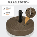 Outsunny 64 Lbs. Fillable Umbrella Base With Steel Umbrella Holder, Round Umbrella Stand For 1.5