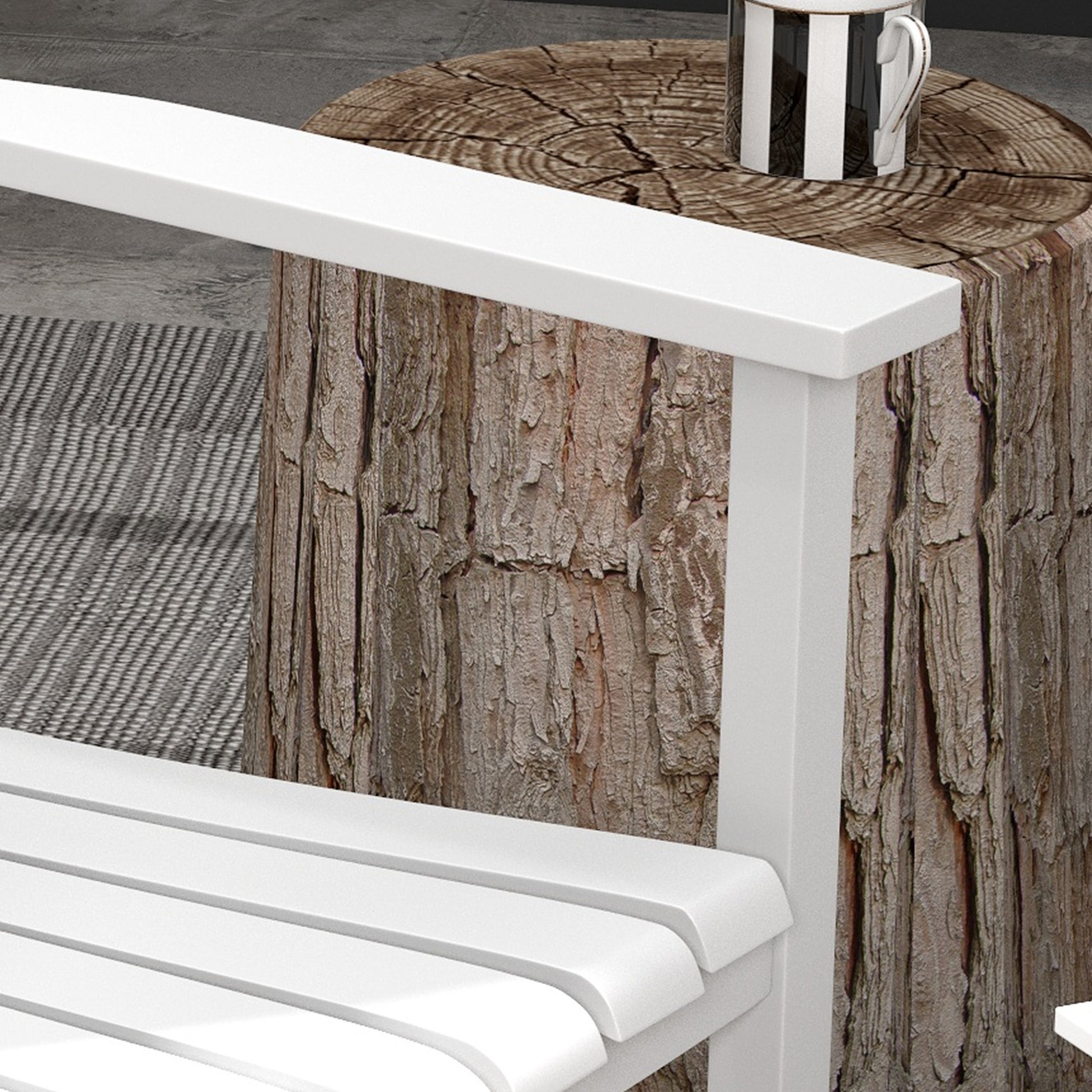 Outsunny Outdoor Rocking Chair Set Of 2 With Side Table, Patio Wooden Rocking Chair With Smooth Armrests, High Back For Garden, Balcony, Porch, Supports Up To 352 Lbs., White White Wood