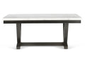 Finley 5 Piece Dining Set White Table & Black Chair White White Marble