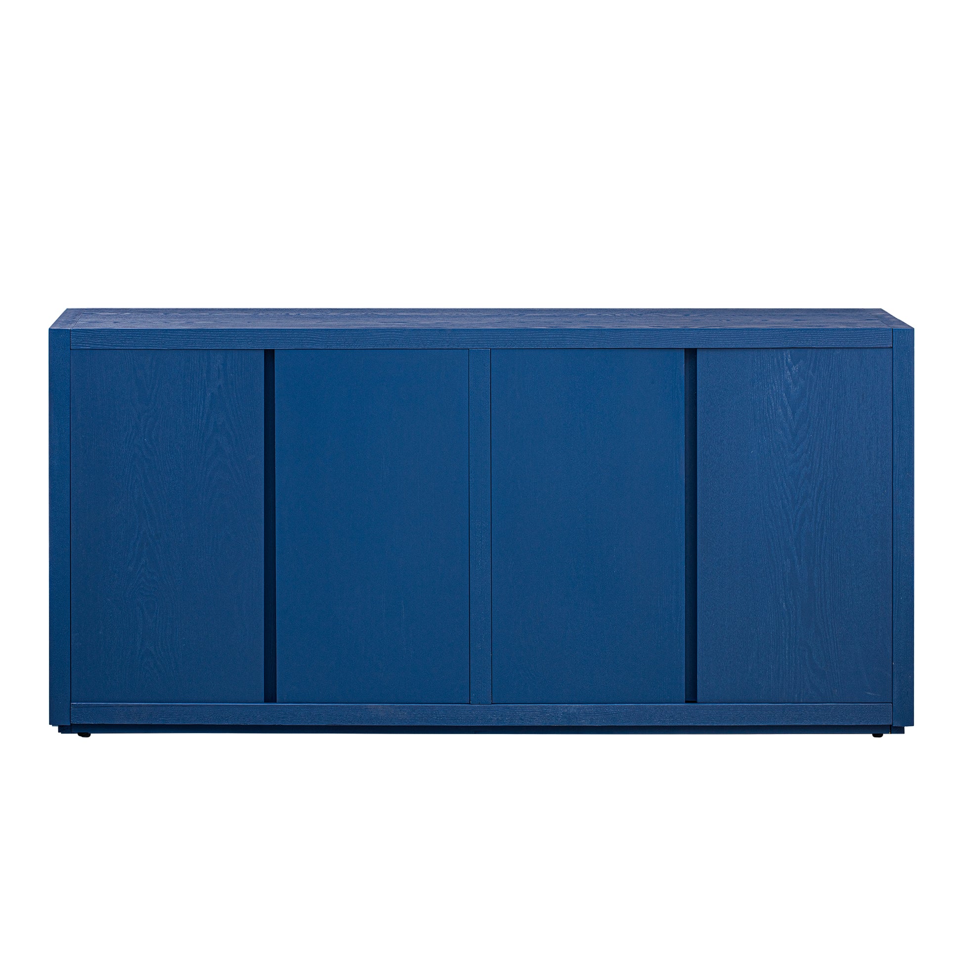 Distinctive Features Of A Four Door Cabinet Sideboard With Ash Veneer Suitable For Hallway, Entryway, Living Room Navy Blue Mdf