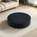 35.43 Inch Modern Round Coffee Table Mdf Coffee Table For Living Room,Drum Center Table For Apartment,No Need Assembly,Black Black Mdf