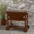 Bar Cart Oak Silver Wood