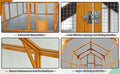 Wooden Chicken Coop 111'' 74'' 72'' Large Kitten Playpen, Chicken Run With Waterproof Cover And Two Small Doors, Pet Playpen Exercise Pen For Rabbit Duck Cat Yellow Metal & Wood