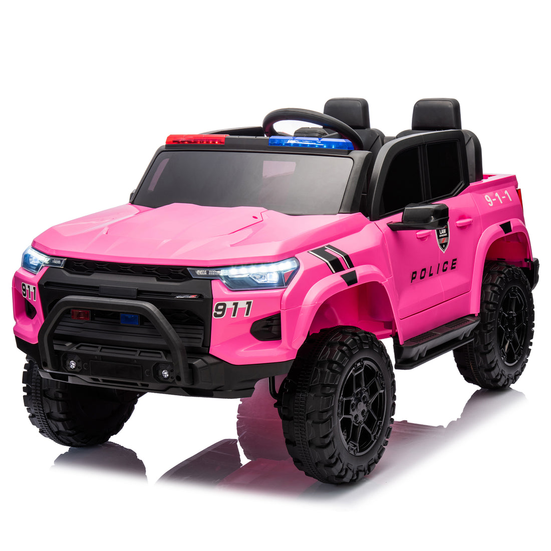 24V Two Seater Kids Ride On Electric Pickup,Kids Ride On Toy W Parents Remote Control,4Wd 800W Motors,Two Safety Belts,High Gate Safety Design,Top Warning Light, Speed 2.49 3.73Mph For Kids Aged 3 . Rose Red 50 99 Lbs Polypropylene