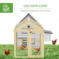 Pawhut Chicken Run, Wooden Large Chicken Coop, Combinable Design With Perches & Doors For Outdoor, Backyard, Farm, 4.6' X 2.8', Nature Wood Natural Wood Wood