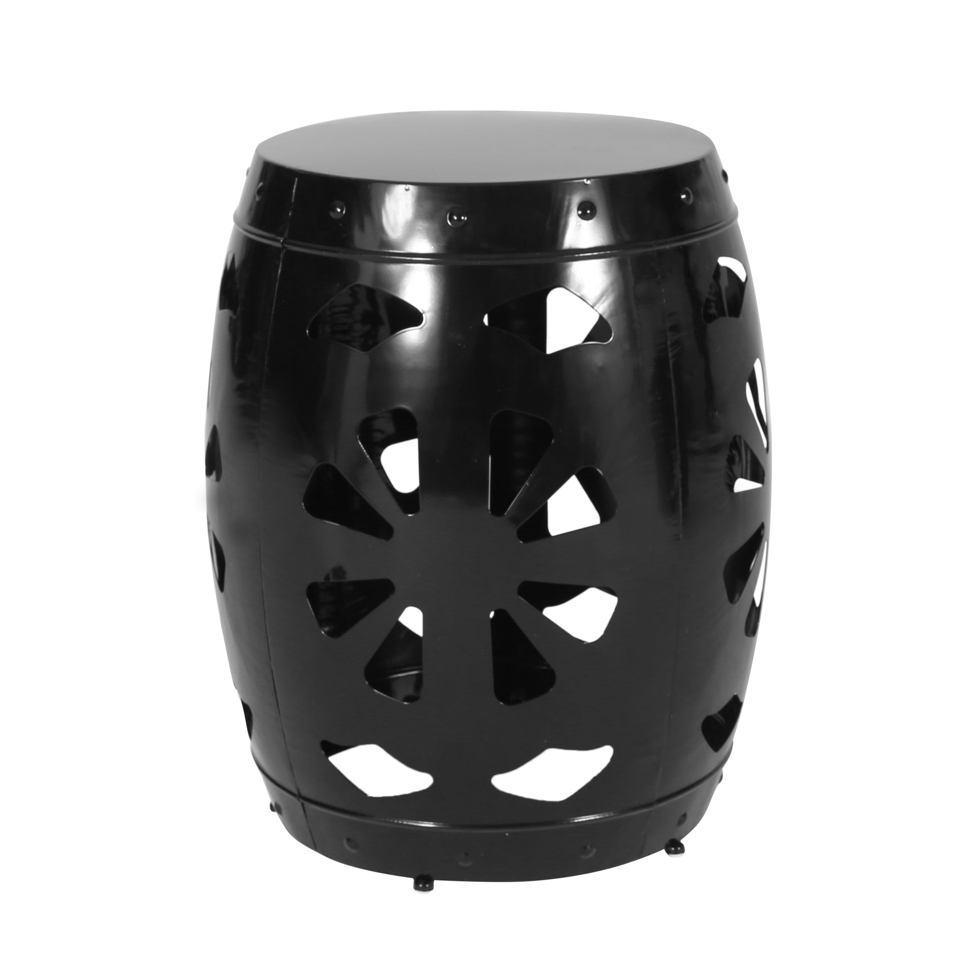 Metal End Table Large Black Iron