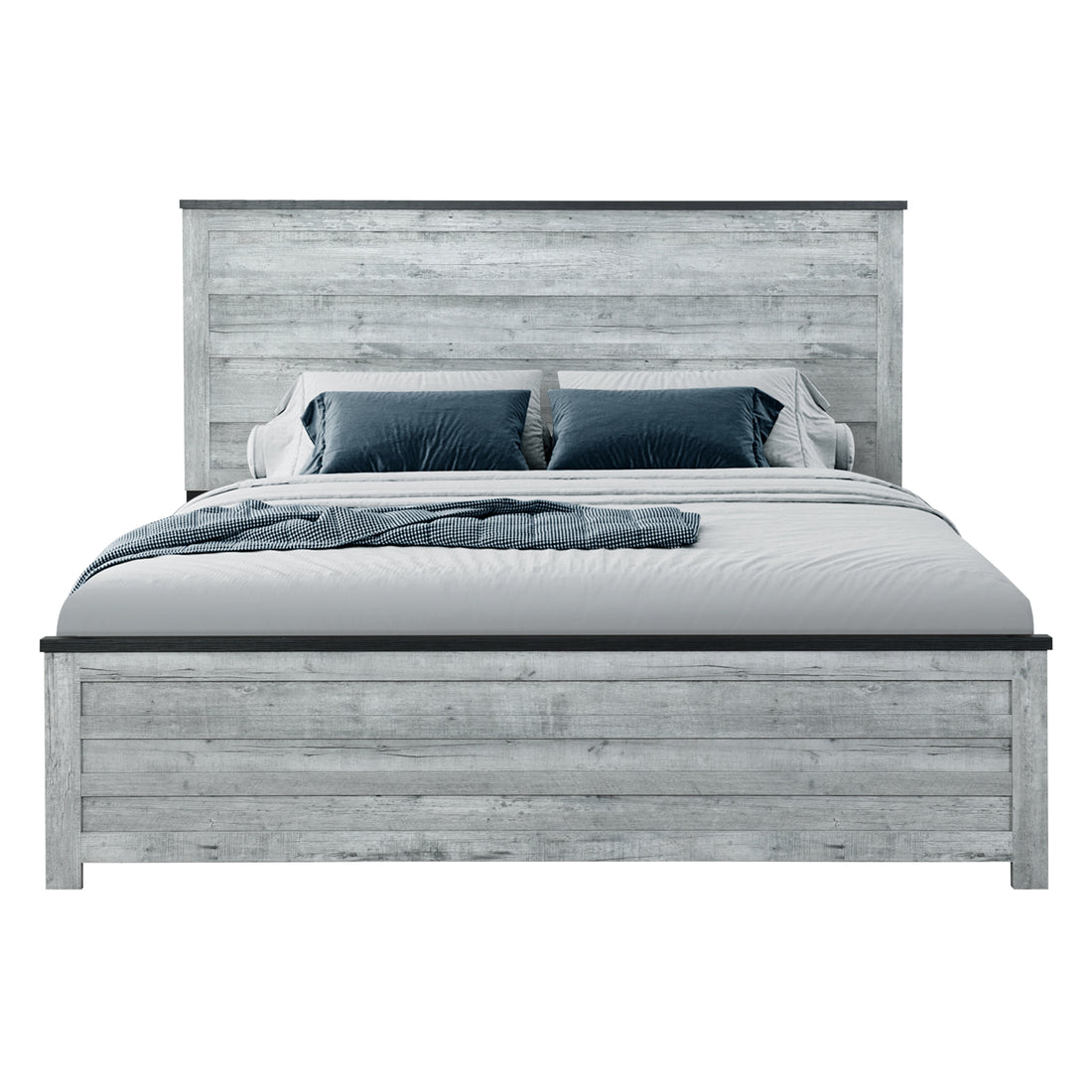 Kicks Grey Wash King Bed Gray Wash Solid Wood Mdf