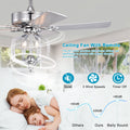 Ceiling Fans With Lights No Include Bulb And Remote 52 Inch Bedroom Ceiling Fan With Light Crystal Chandelier Fans, Reversible Motor, Timer, Polished Chrome Chrome American Design,Contemporary,Luxury,Vintage Crystal Iron