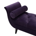 Alma Tufted Flared Arm Entryway Bench, Purple Velvet Purple Foam Velvet