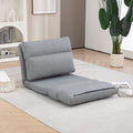 Homcom Folding Floor Chair, Convertible Lazy Sofa Bed, Floor Couch With 6 Position Adjustable Backrest And Pillow For Reading, Gaming, Meditating, Gray Gray Polyester