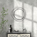 Homcom Metal Wall Art Modern Mirror Decor Home Hanging Wall Sculptures For Living Room Bedroom Dining Room, Black Black Mdf Glass