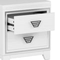 3 Pieces Bedroom Sets Queen Size Upholstered Bed With Led Lights, Nightstands And Dresser With Metal Handles And Sparkling Shiny Decoration, White Expected Arrival Time:8.5 Queen White 3 Piece Set Mdf Metal