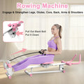 4 In 1 Ab Workout Exercise Equipment Rowing Machine Leg Press Machine Ab Glider Machine Roman Chair Fitness Equipment For Ab Workout Core Strength Training Pink Abs Rubber Steel Q235