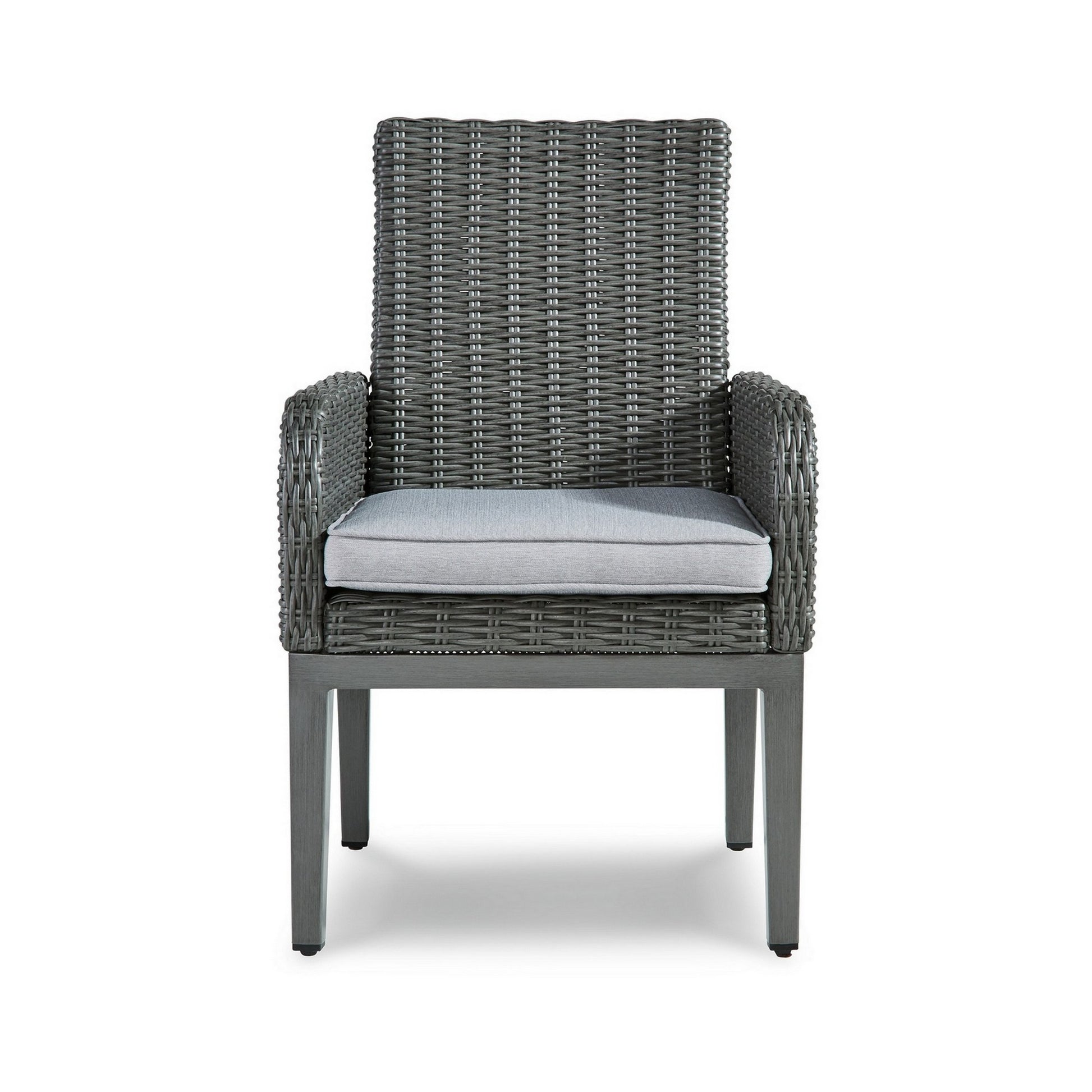 Asp 25 Inch Outdoor Armchair, Aluminum Frame, Gray Polyester Upholstery Gray Fabric Metal