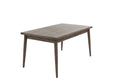 Modern 7Pc Dining Set Ash Walnut Finish Dining Table 6X Side Chairs Foam Cushion Fabric Upholstery Unique Back Design Wood Dining Room Rubberwood Rectangular Dining Table With Chair Upholstered Chair Wood Walnut Solid Back Seats 6