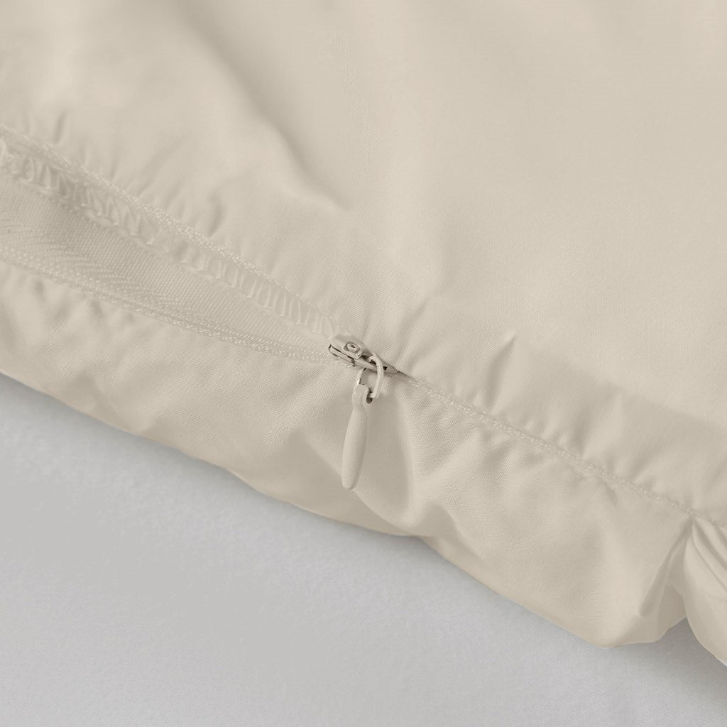 Overfilled Pillow Protector Single Piece Standard Size Beige Polyester