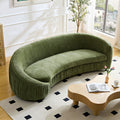 92.13 Inch Modern Design Curved Shaped Sofa Couch For Living Room,Upholstered Fabric 4 Seat Sofa No Need To Assembly Couch For Apartment,Green Green Polyester 4 Seat