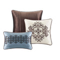 7 Piece Comforter Set Blue King King Blue Polyester