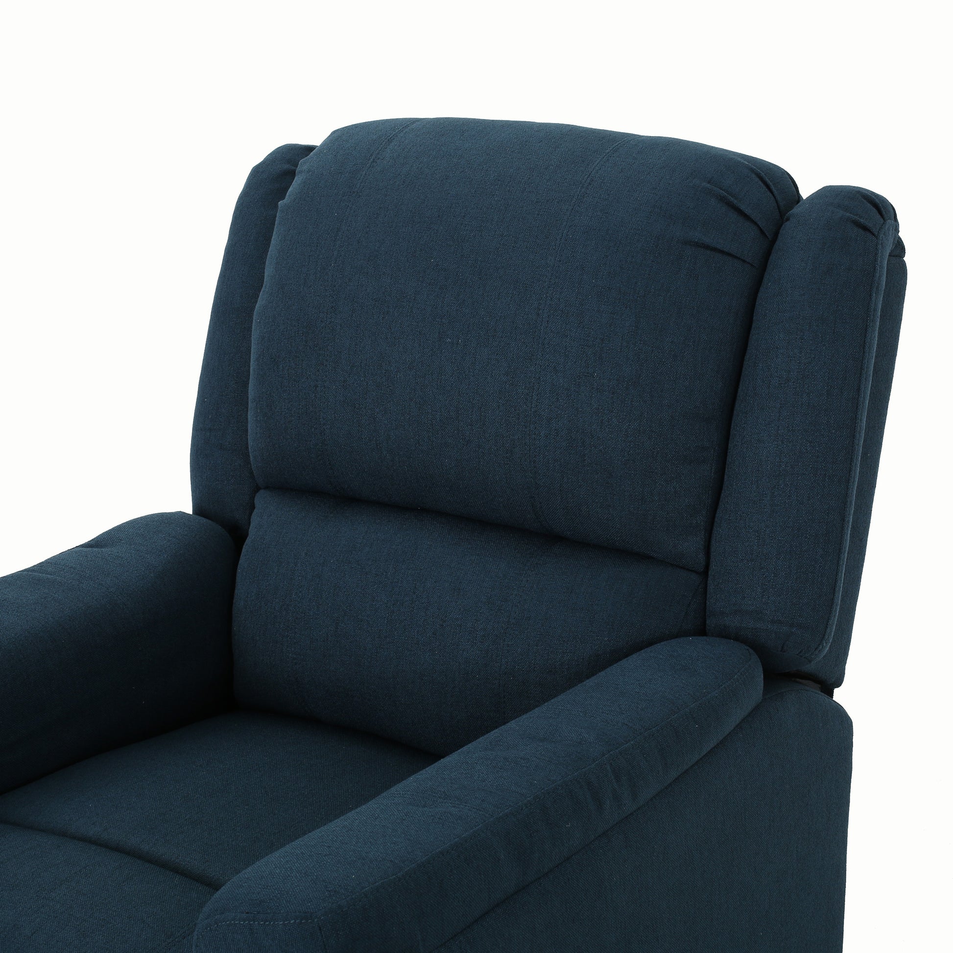 Glider Recliner With Swivel Navy Blue Fabric