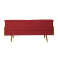 Aidan Mid Century Modern Tufted Fabric Sofa Red Fabric