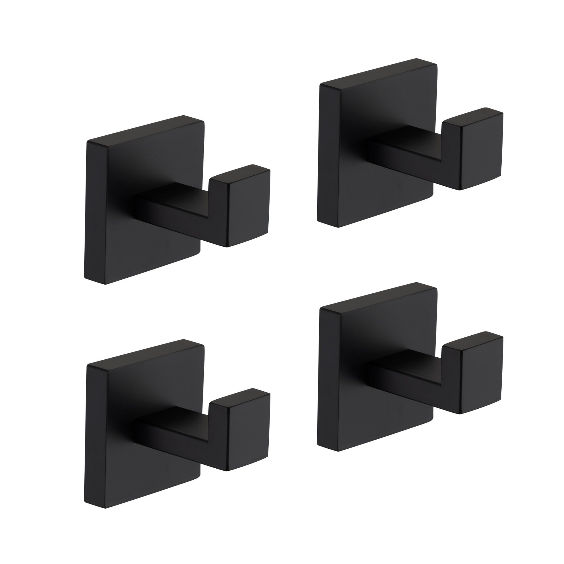 4 Pack Wall Mounted Stainless Steel Bathroom Towel Hooks Coat Hooks For Bathroom, Bedroom, Kitchen Matte Black Stainless Steel