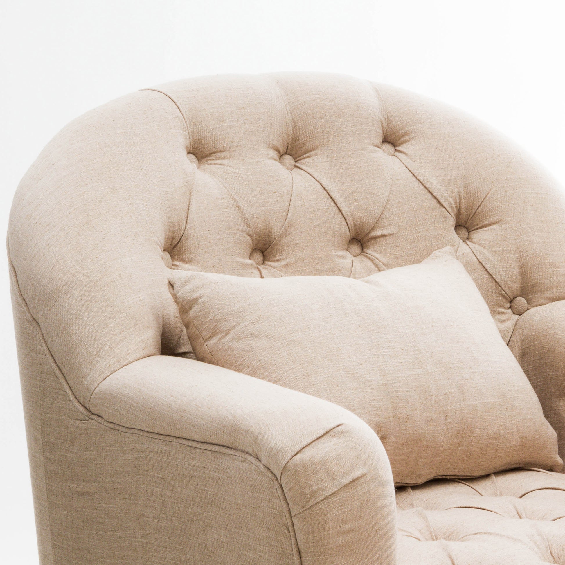 Anatasia Tufted Chair Beige Fabric