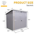 Garbage Bin Shed Stores 2 Trash Cans Metal Outdoor Bin Shed For Garbage Storage,Stainless Galvanized Steel, Bin Shed For Garden Yard Lawn Gray Gray Metal