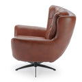 Calvin Caramel Tufted Faux Leather Swivel Chair Caramel Foam Faux Leather