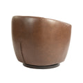 Upholstered Swivel Barrel Armchair With Storage Modern Living Room Side Chair For Bedroom Office Reading Spaces Pu Dark Brown Dark Brown Foam Upholstered