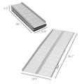 Portable Portable Wheelchair Ramp For Home, Threshold Handicap Ramp 8' Silver Aluminum