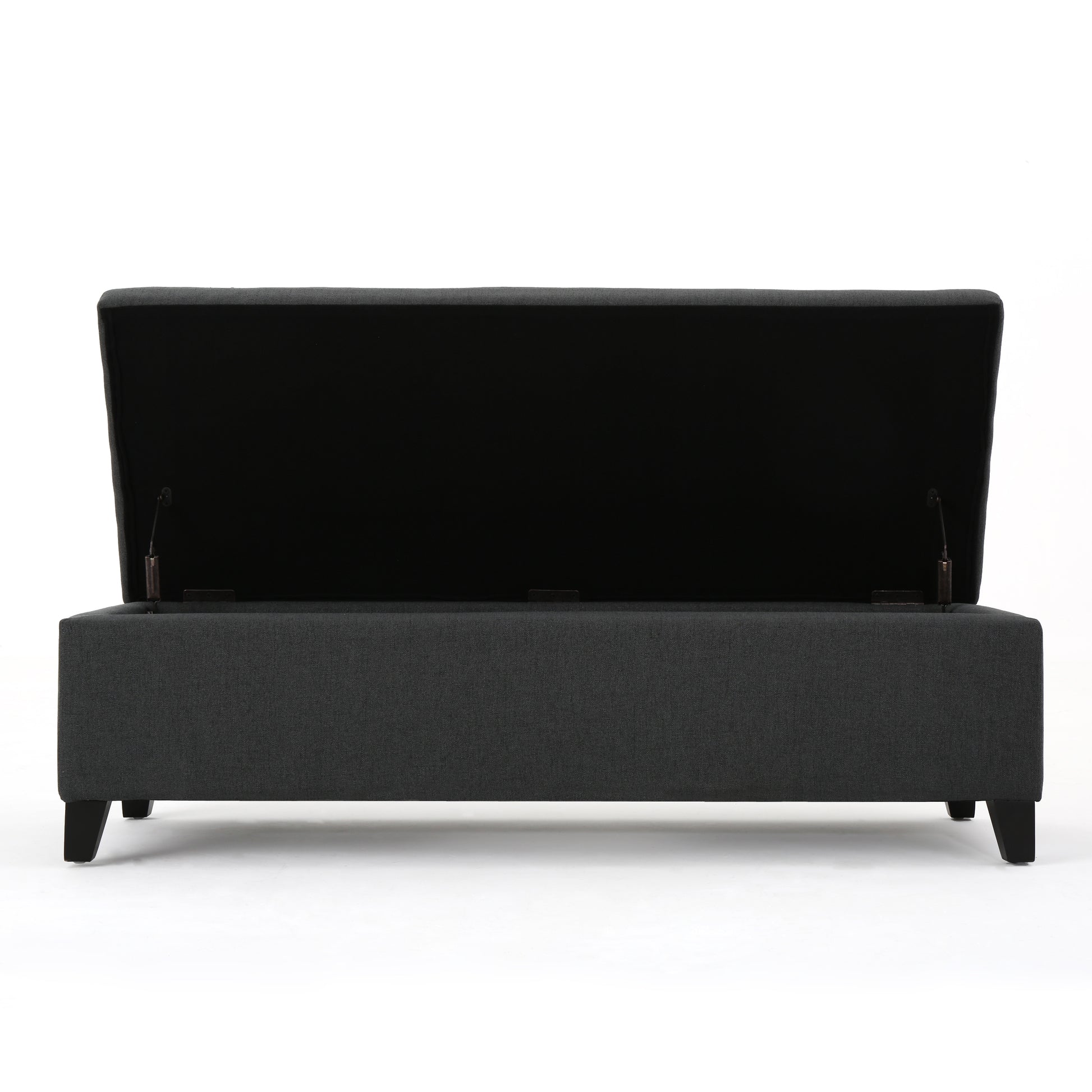 Hartford Storage Ottoman Dark Gray Fabric