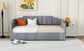 Upholstered Daybed With Underneath Storage,Twin Size, Gray Twin Gray Upholstered