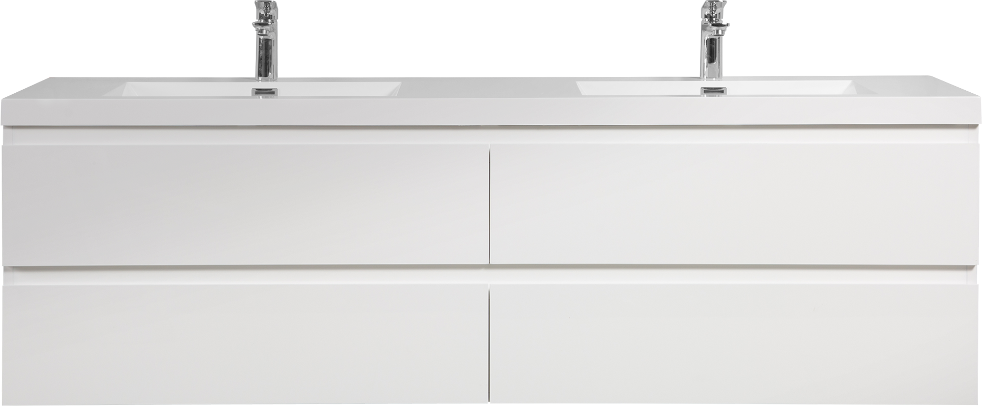 72" Bathroom Vanity Countertop Only, Single Hole Cabinet Top White, 24V11Pb72 Glossy White Resin