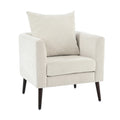 Barrel Chair, Chenille Accent Chair, Fabric Armchair Club Chair,Upholstered Arm Chair With Solid Wood Legs,Waist Pillow,Padded Single Chair For Living Room Bedroom Study Waiting Room,Beige Beige Light Brown Primary Living Space Modern Rubberwood Foam