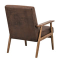 25.38'' Wide Classic Mid Century Modern Arm Chair, Brown Brown Microfiber