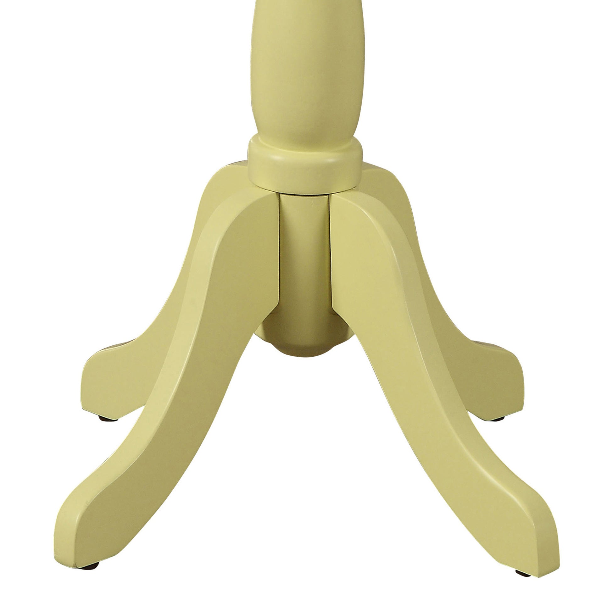 Light Yellow Side Table With Turned Pedestal Light Yellow Primary Living Space Traditional Round Wood Pedestal